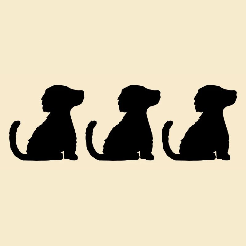 3 brave sitzende Hunde
