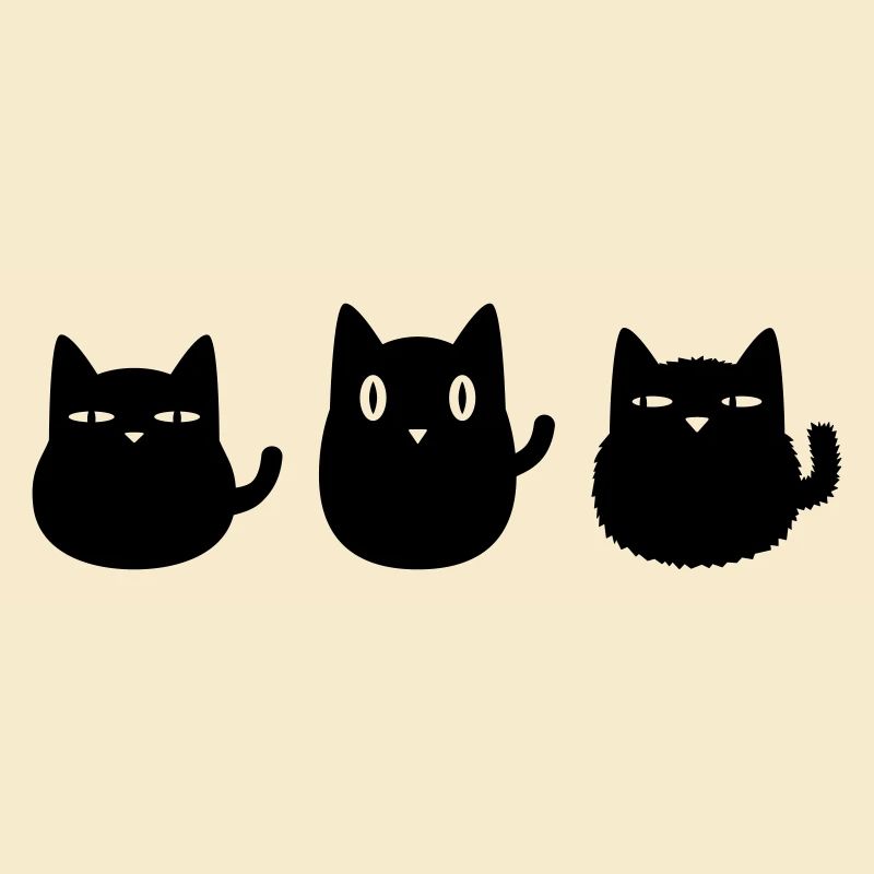 Drei schwarze Katzen