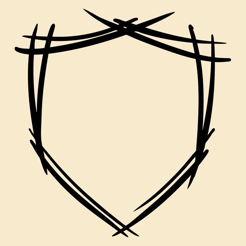 Symbole de bouclier / blason. Dessiné à la main. Modèle