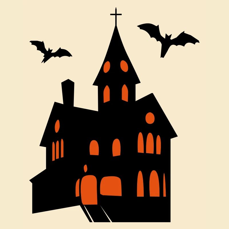 Château effrayant avec des chauves-souris Halloween