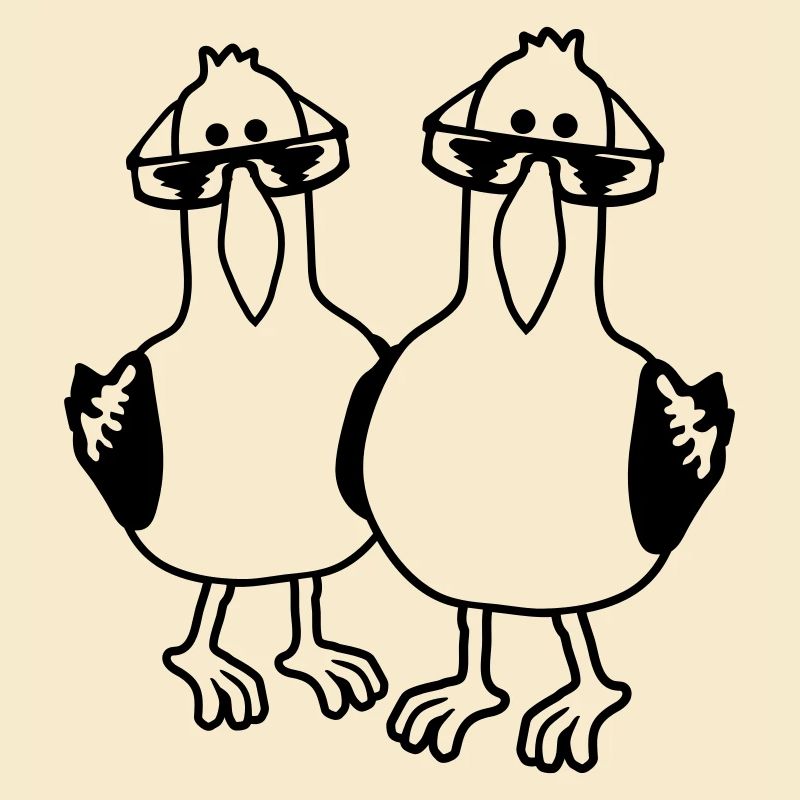 Cartoon 2 Möwen Freunde