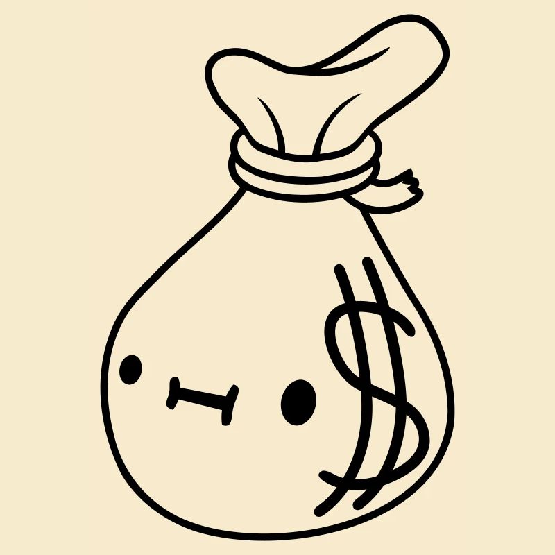 Comic Gesicht Geld Sack