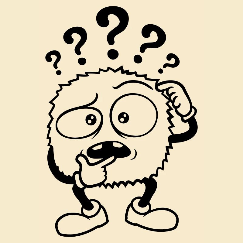 Doubtful question mark skeptical monster