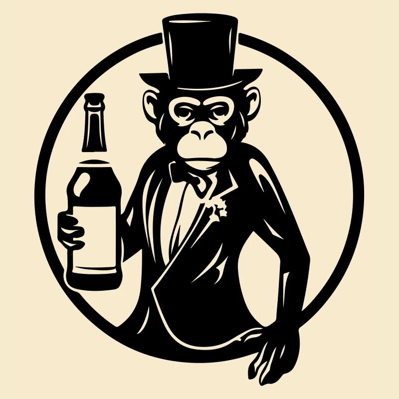 Drunk Monkey Drinking Drunk