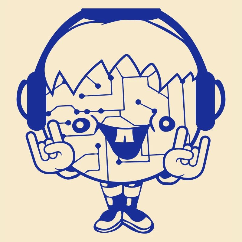 DJ Data Microchip Pattern Computer Nerd Geek Party