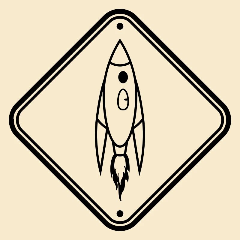 Schild Hinweis Rakete