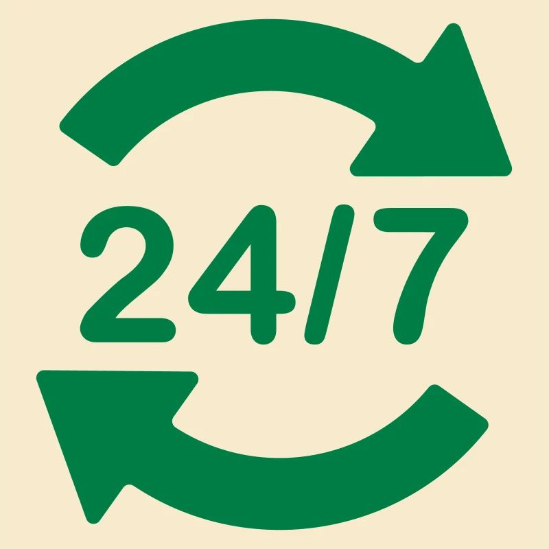 Symbole du logo du service 24h/24 et 7j/7