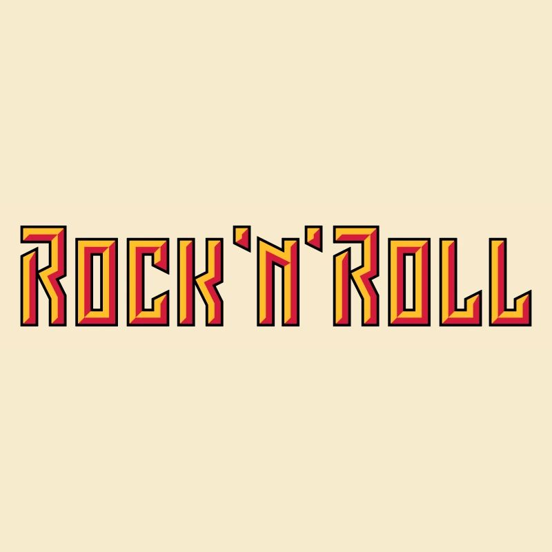 Rock 'n' Roll Schriftzug (3D / 3C)