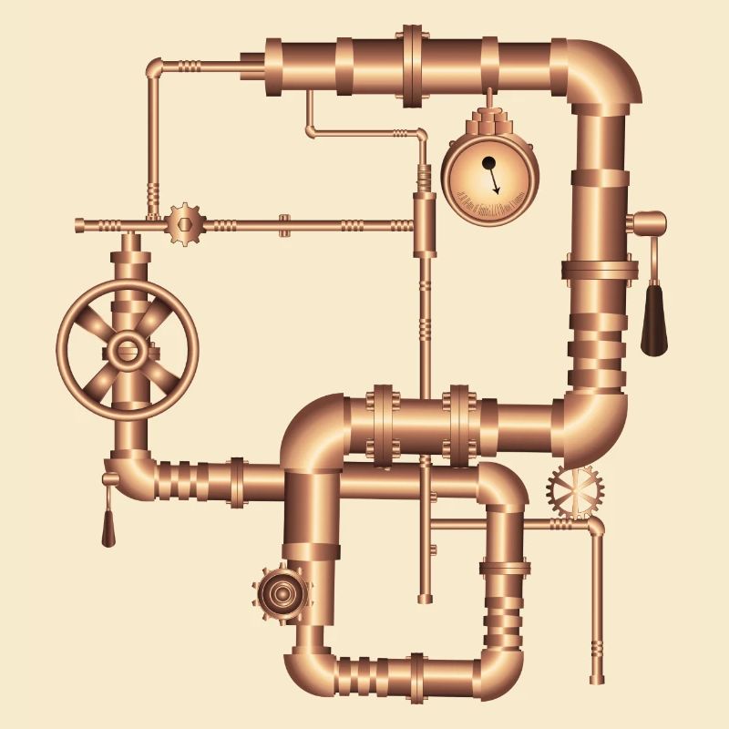 Style steampunk dans le look de la machine à vapeur
