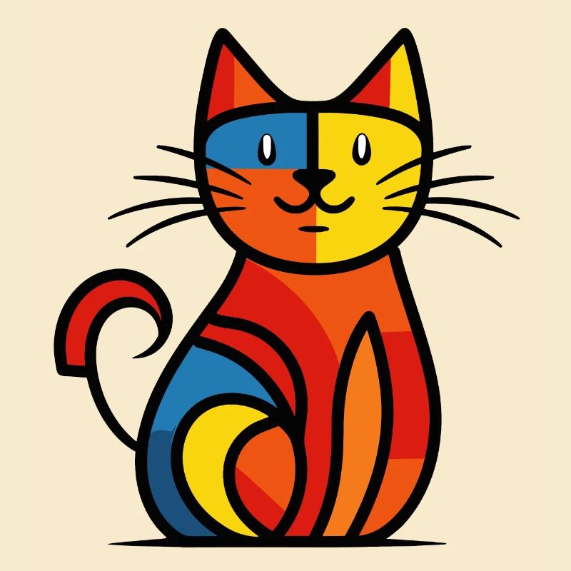 Une illustration abstraite d'un Chat Mignon