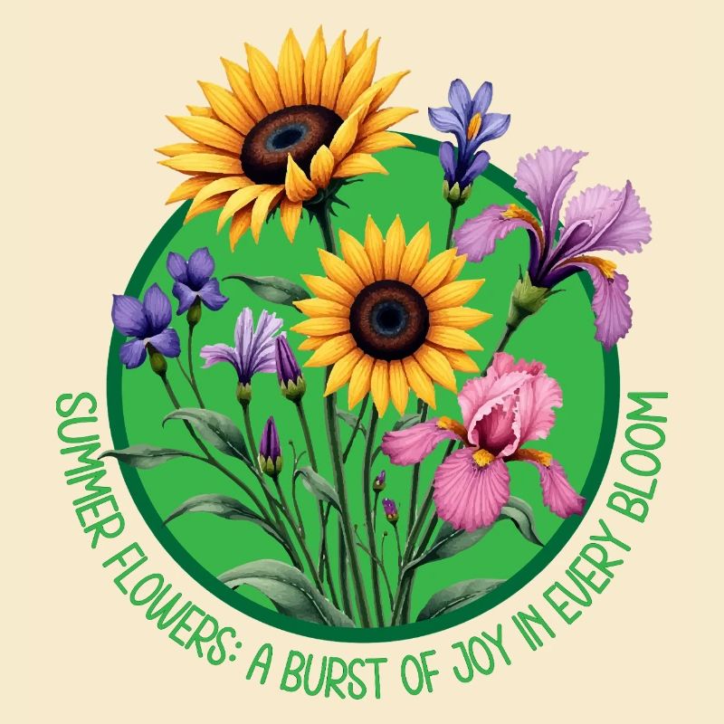 Summer Flowers Bloom Circle