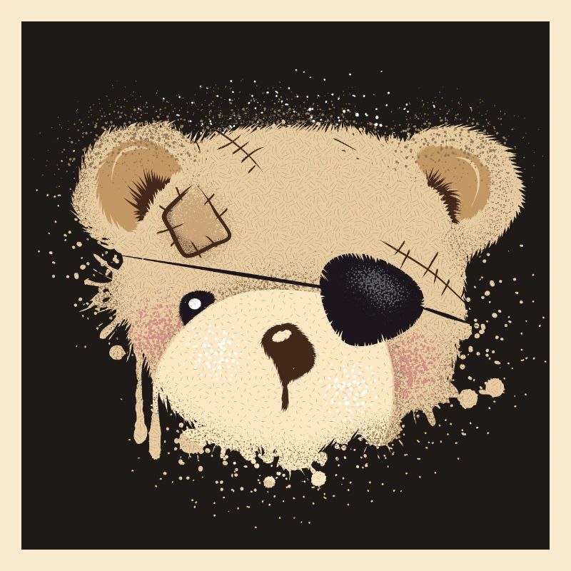cute pirate teddy graffiti with eye patch
