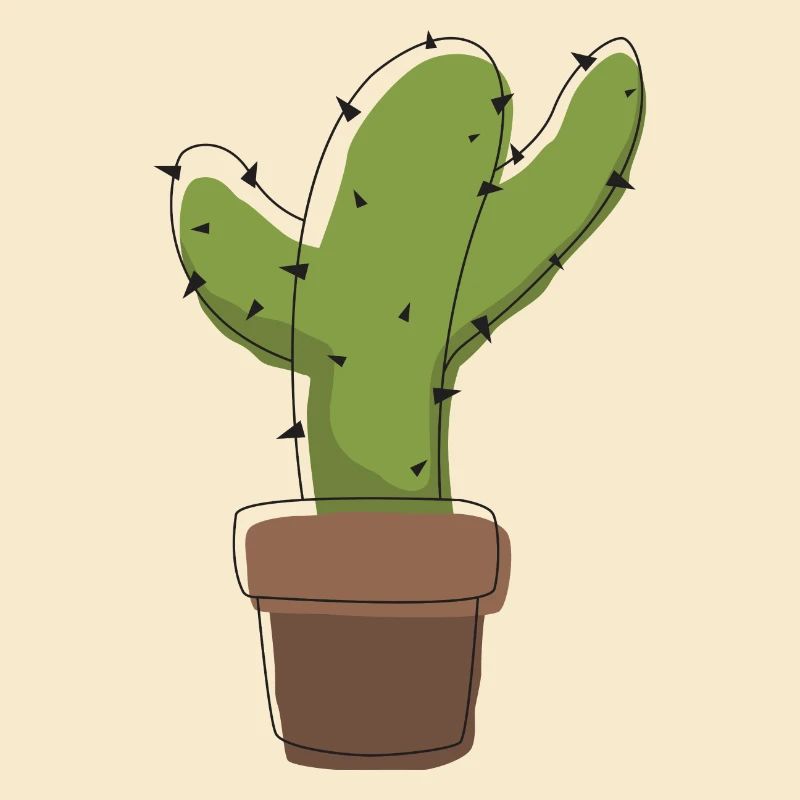 Cactus dans un pot – illustration graphique