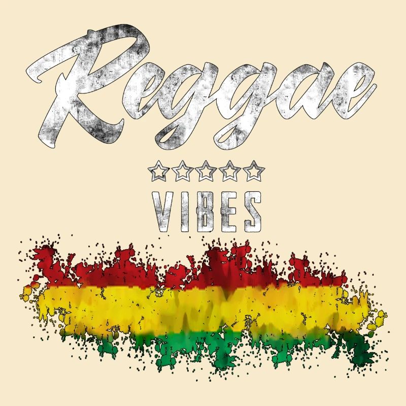 Reggae Vibes Noir Imprimé Cascade