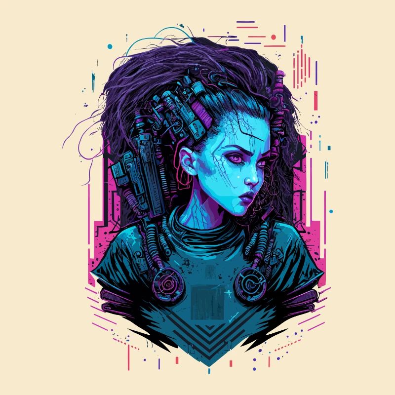 Œuvre d’art cool d’une dame de science-fiction