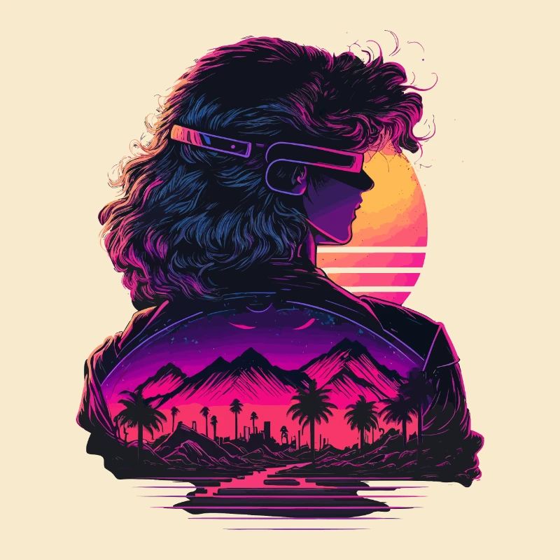 Retrowave Mädchen