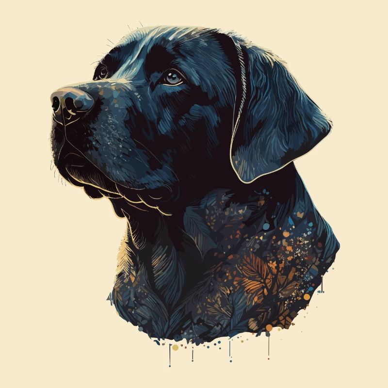 Erstaunlicher Labrador Retriever mit Blättern Stil Körper