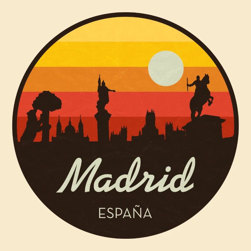 Madrid Sunset Skyline Rétro