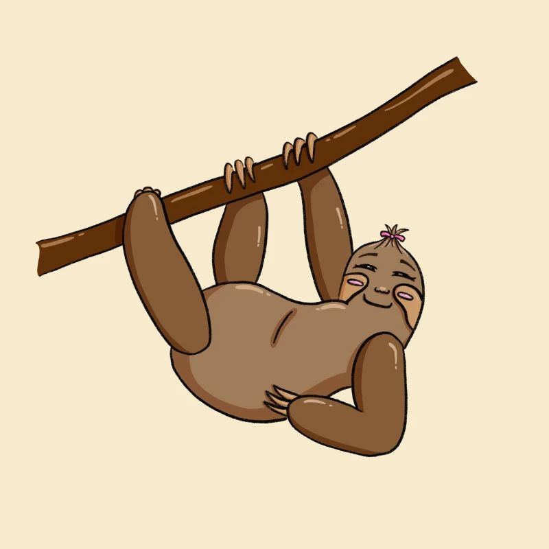 little sloth with bow - join me being lazy