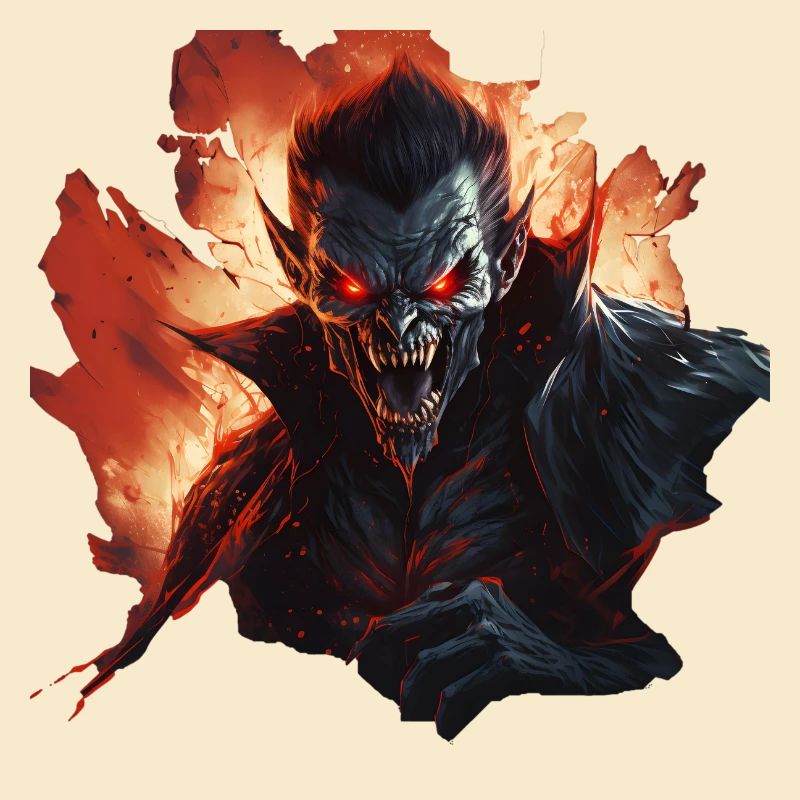 Angry Vampire Monster in a Realistic Comic