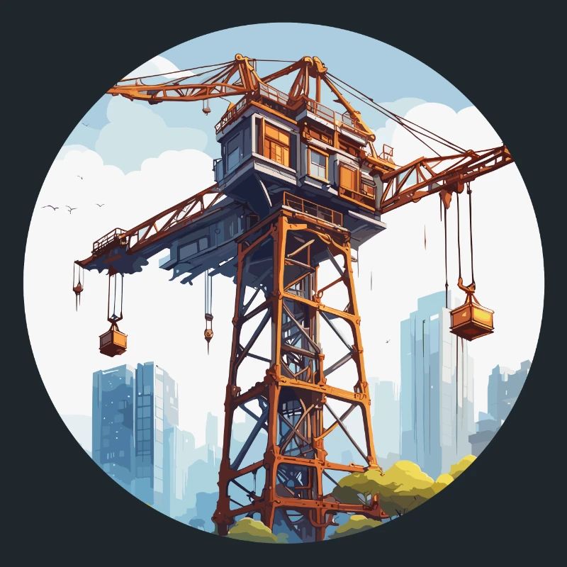 Kran / Baustelle / Seilwinde / Kransystem