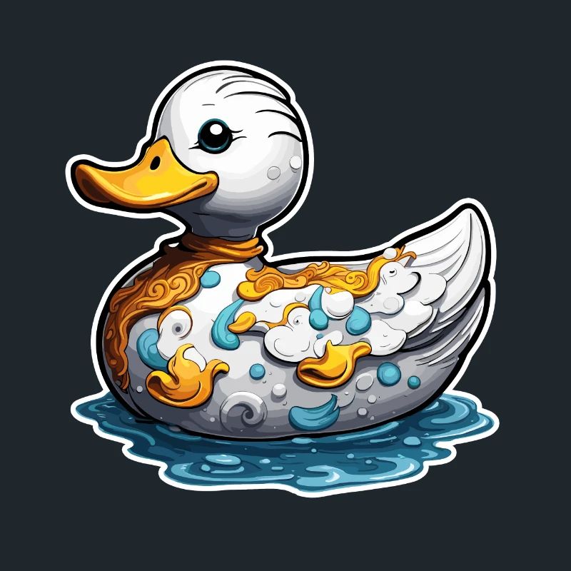 Canard en caoutchouc / canard en caoutchouc / eau / baignoire