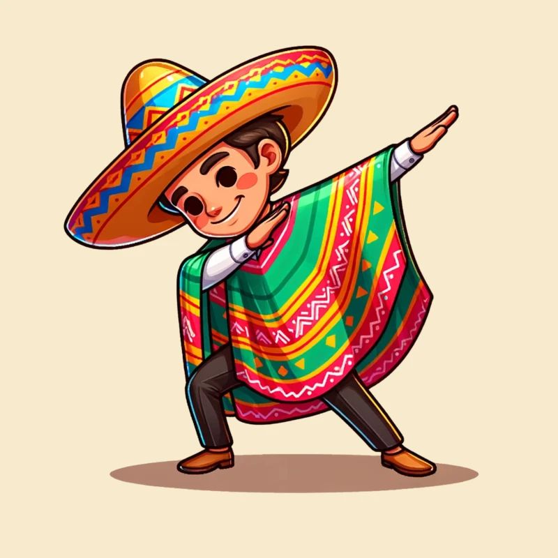Costume de Poncho Mexicain Faisant le Dab.