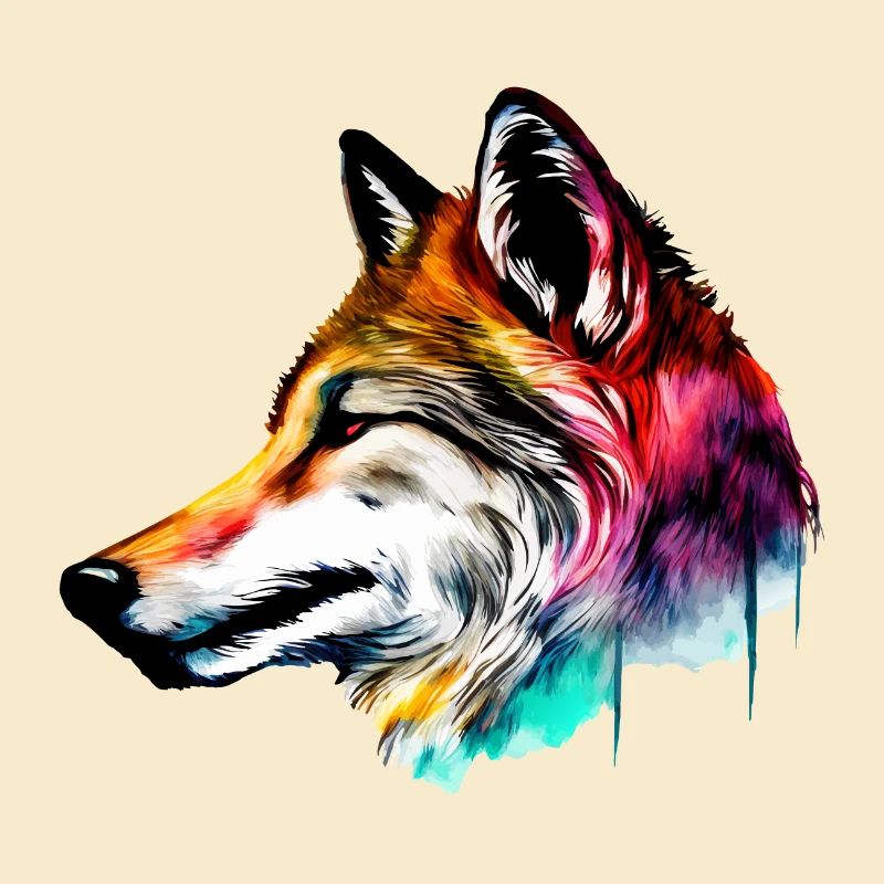 Colorfull Wolf Head