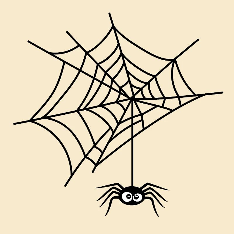 Halloween funny spider hanging from its web