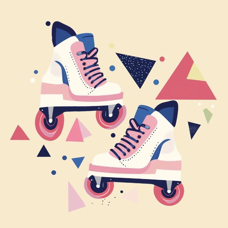 90s pattern roller skates