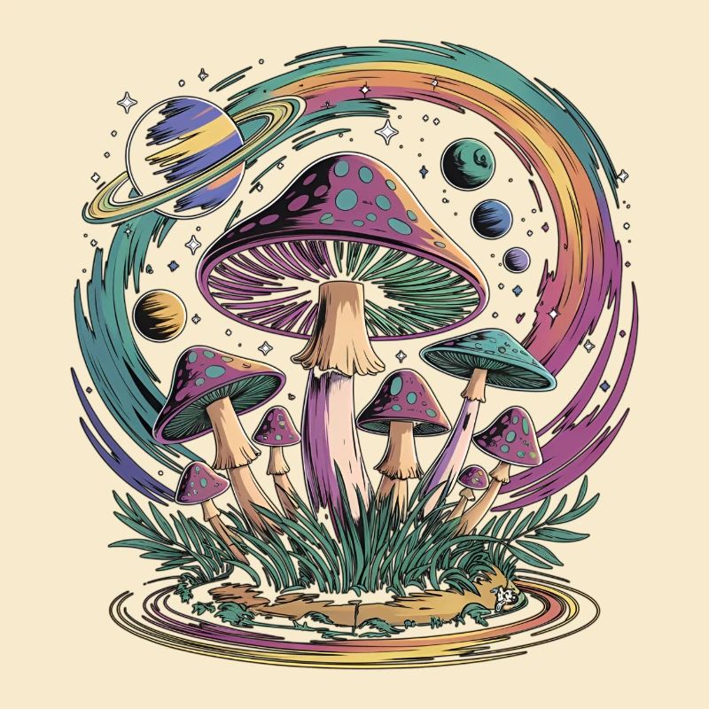 Fantaisie psychédélique de champignon de l’espace