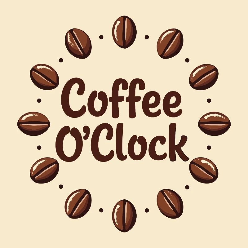 Conception de rêve de café avec le thème Coffee O'Clock