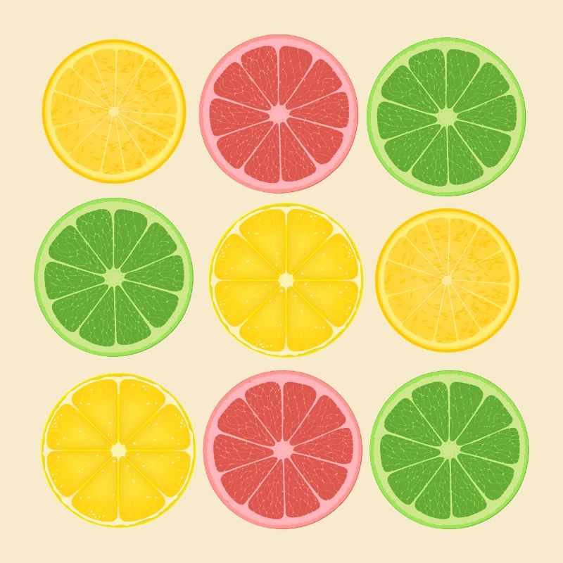 Frucht-Zitrus-Color-Blocking-Design