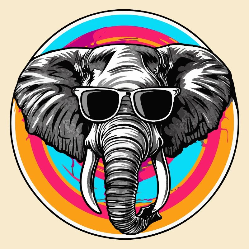 Elephant with sunglasses