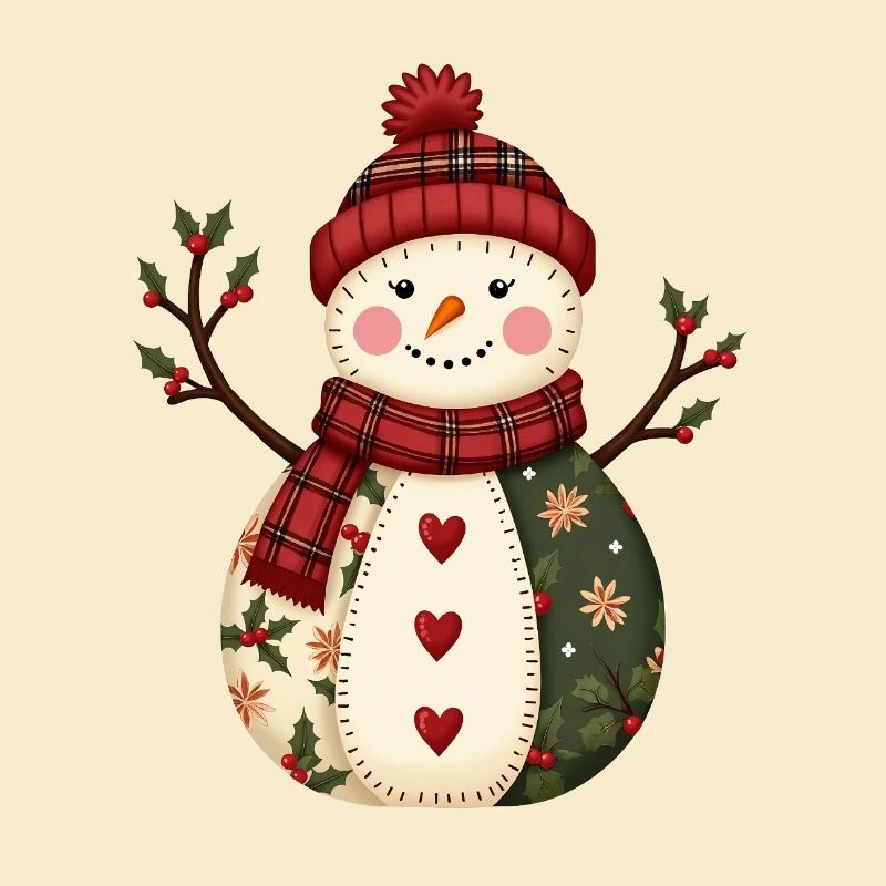 Schneemann Weihnachtszauber Patchwork