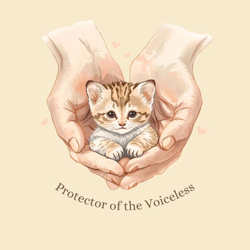 Protecteur du design du bébé chat sans voix