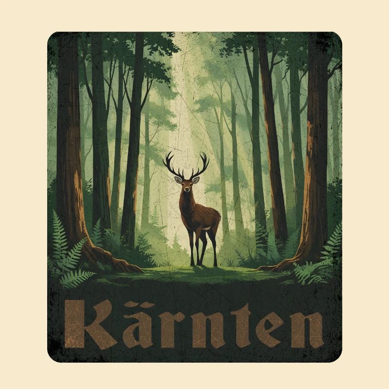 Cerf de Carinthie dans la forêt