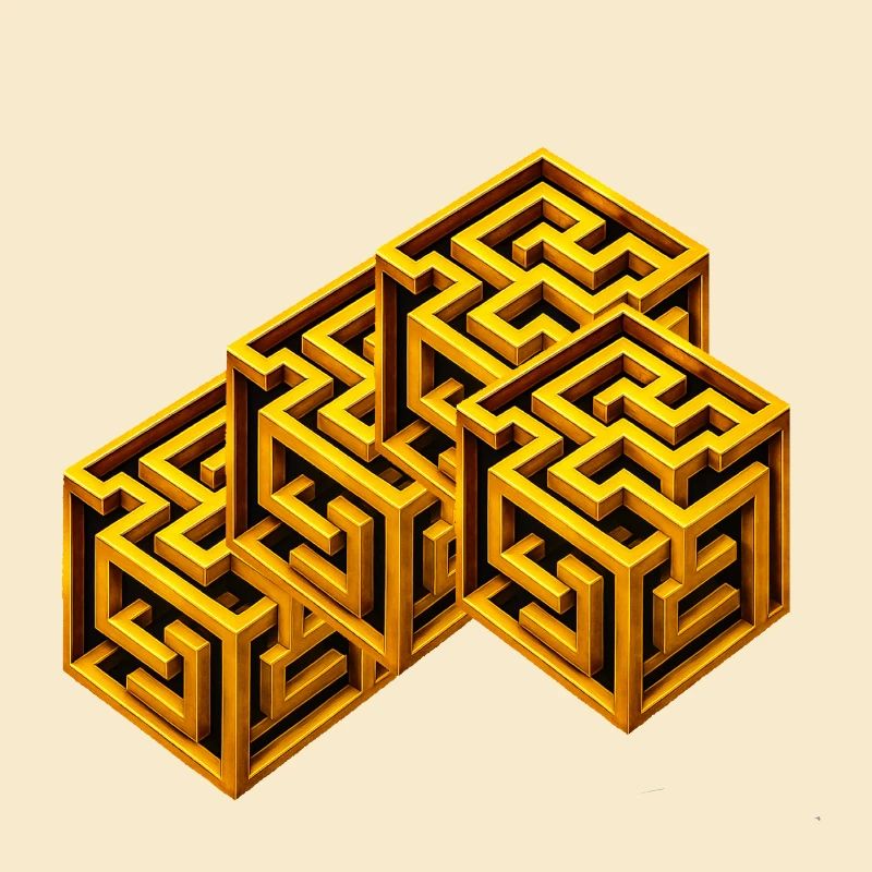 Golden Labyrinth Cube