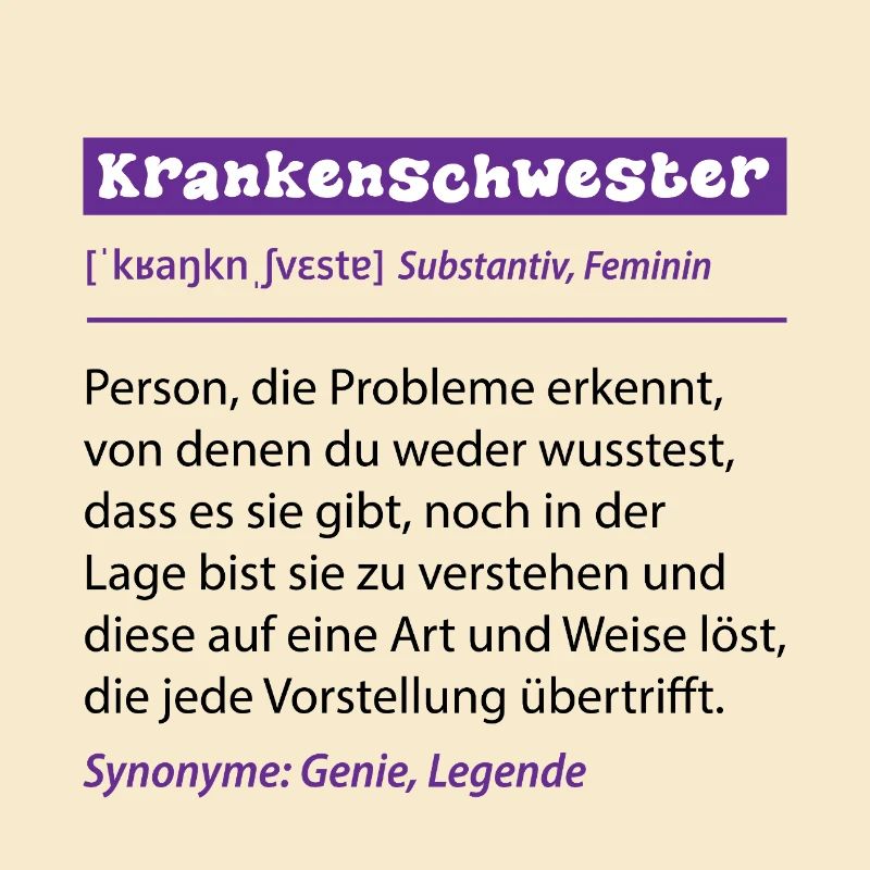 Krankenschwester Beruf Definition Spruch Geschenk