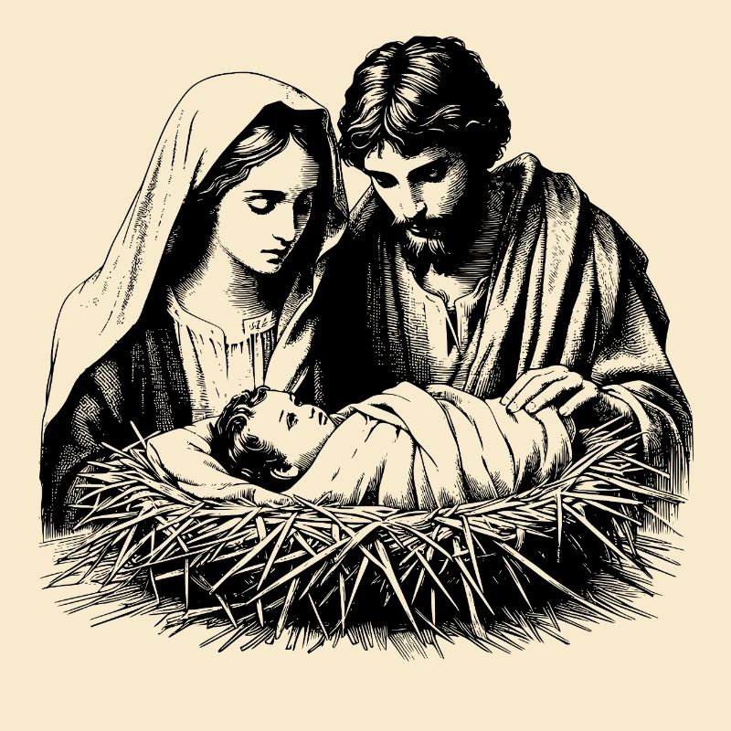 Weihnachtskrippe mit der Sagrada Familia