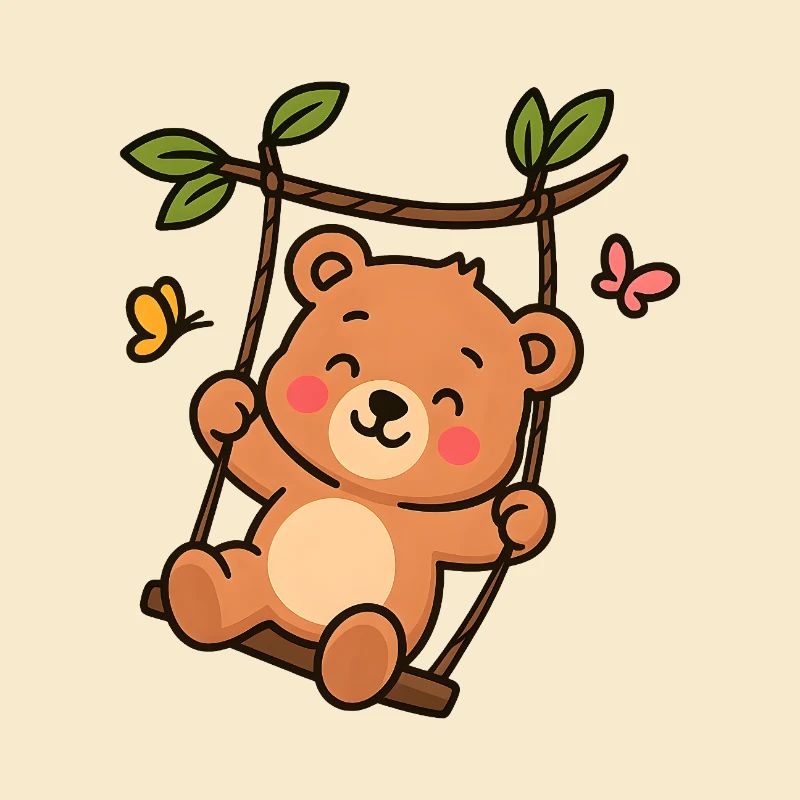 Petit ours en balançoire