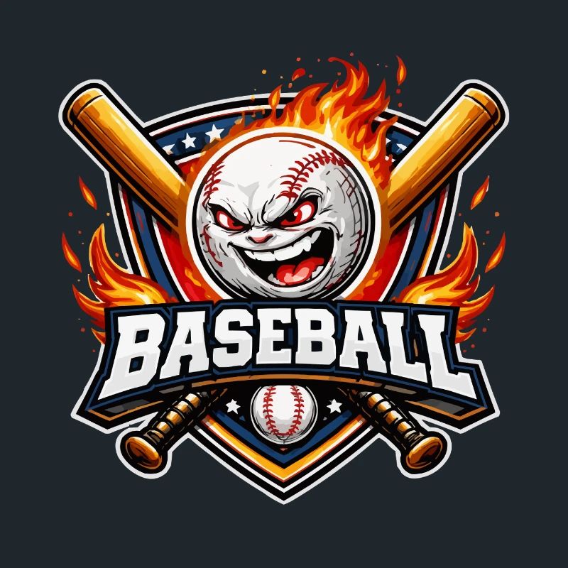 Flammendes Baseball-Maskottchen