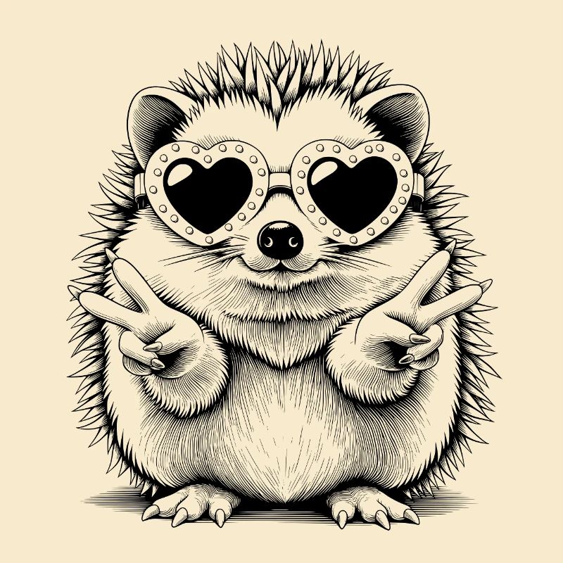 Cooler Igel mit Herzbrille