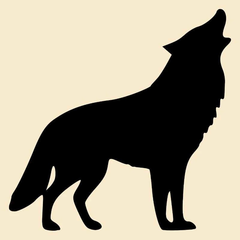 Heulender Wolf schwarz
