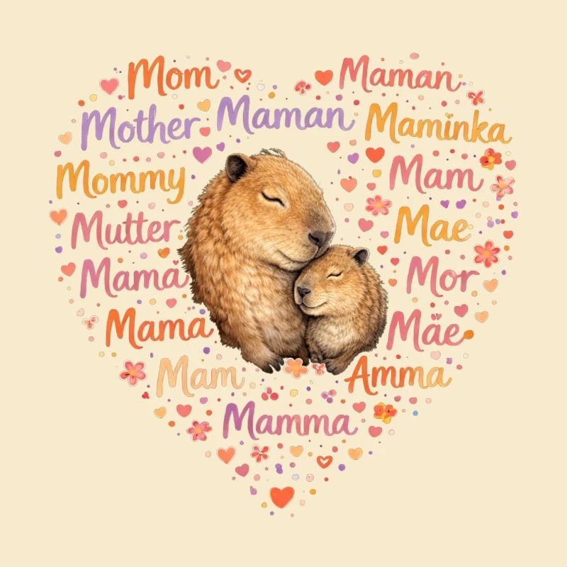 Capybara Mama Herz – Muttertag Geschenk