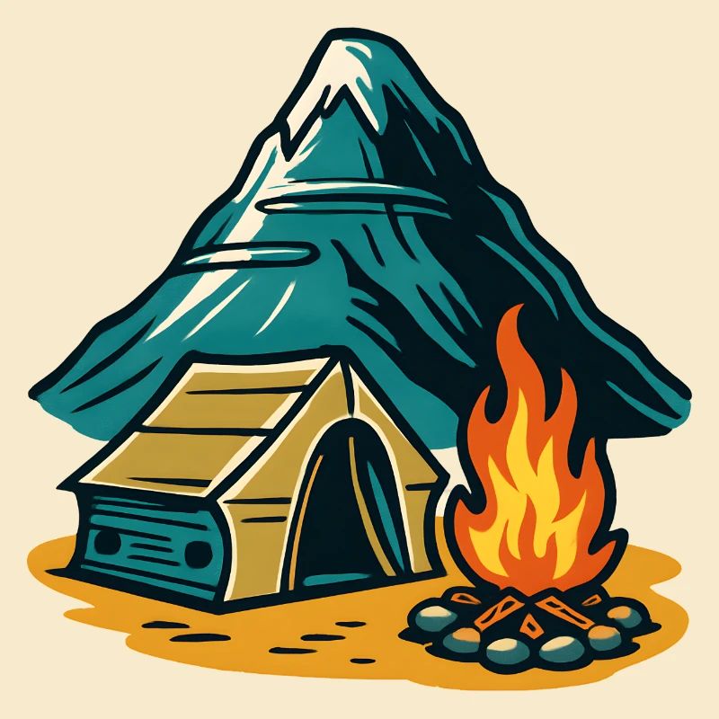 Mountain camping fire pit