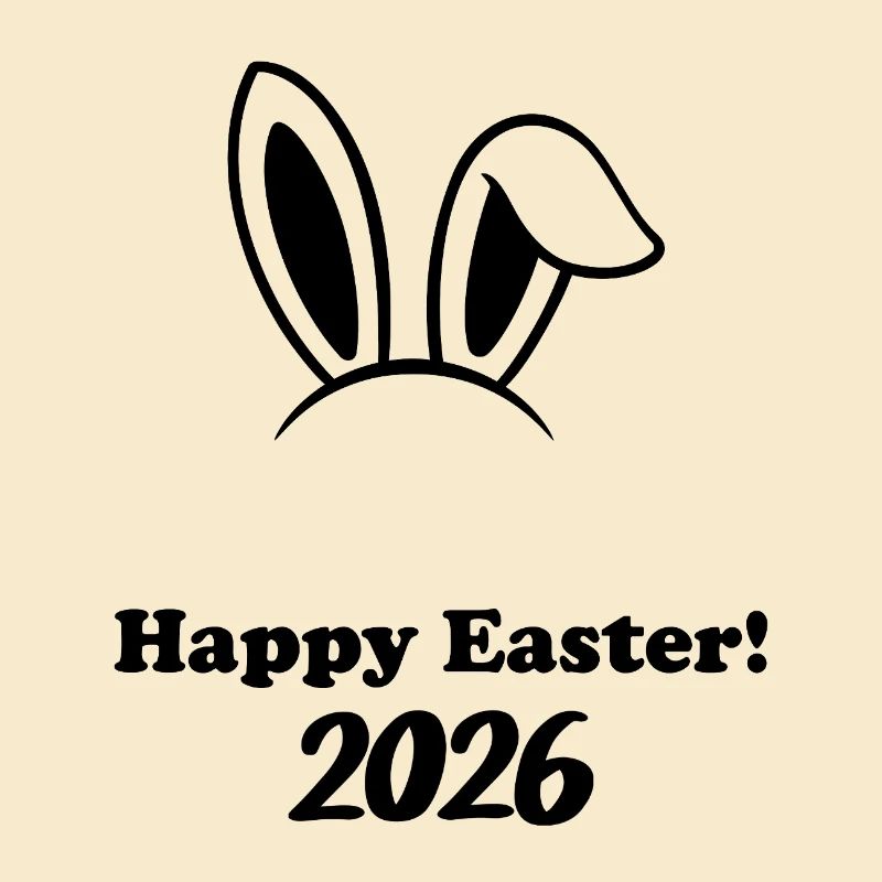 Happy Easter 2026 - Easter Bunny Design
