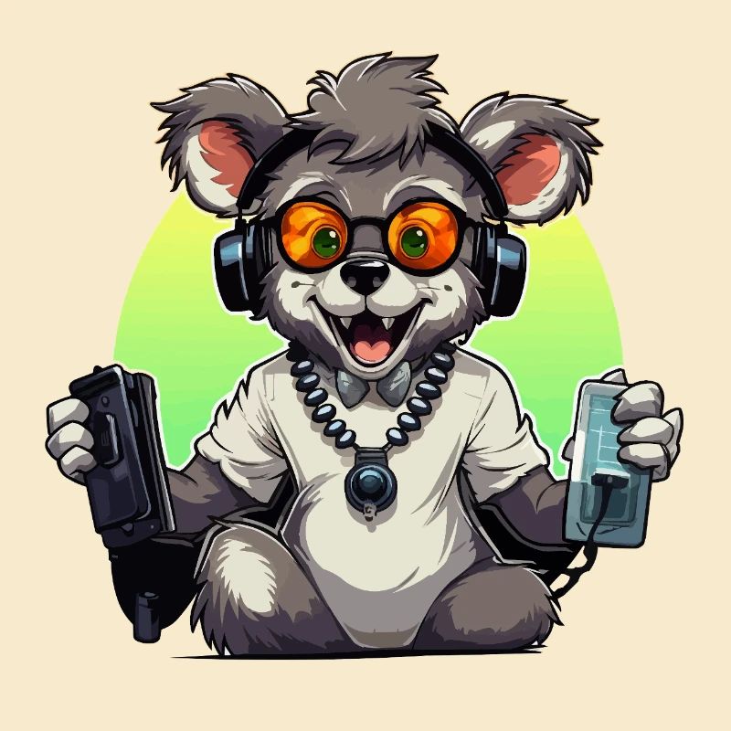 Gamer Koala with Headset