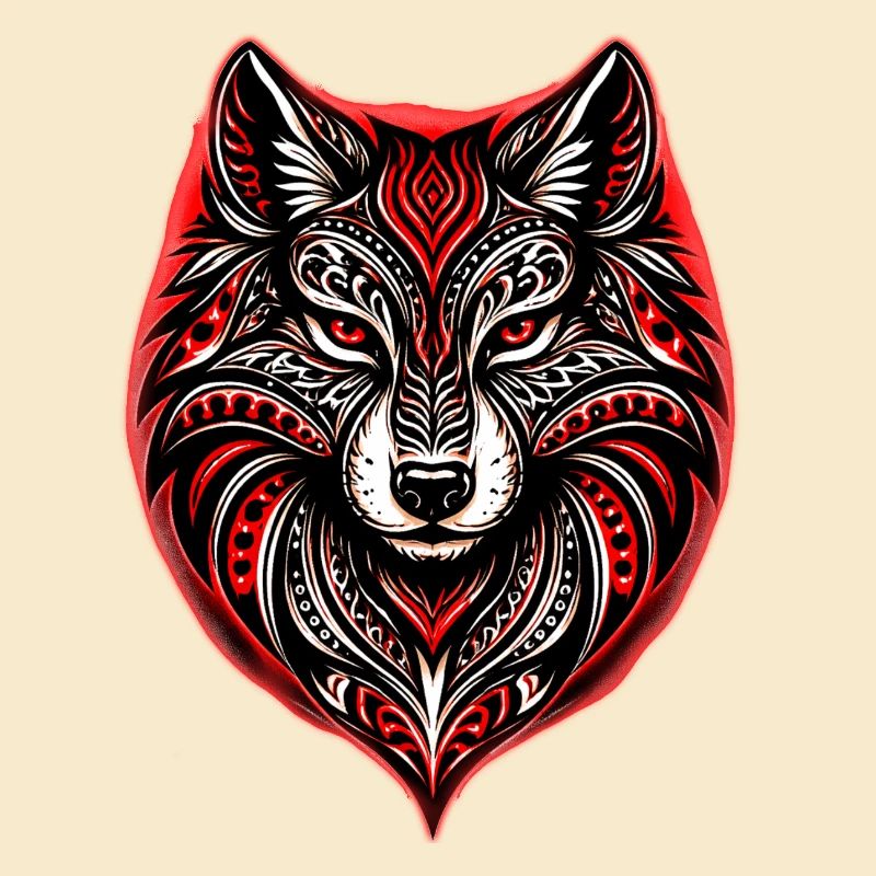 Rot-Schwarzer Stammeswolf