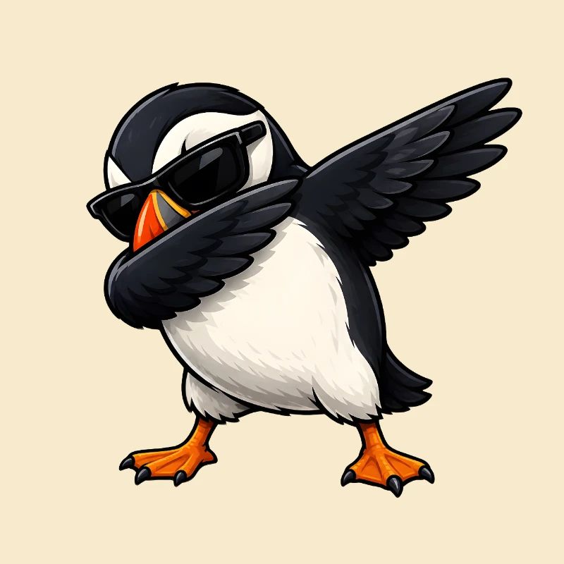 Dabbing Papageientaucher